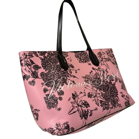 Victoria's Secret Floral Logo Tote Pink Floral Tote Bag. In new conditions - Picture 15 of 15